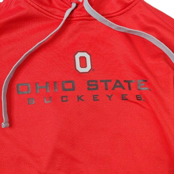 Ohio State Buckeyes Women's S Sweatshirt Hooded Red J2Sport Polyester Pullover - Picture 2 of 6